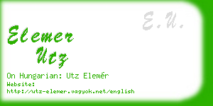 elemer utz business card